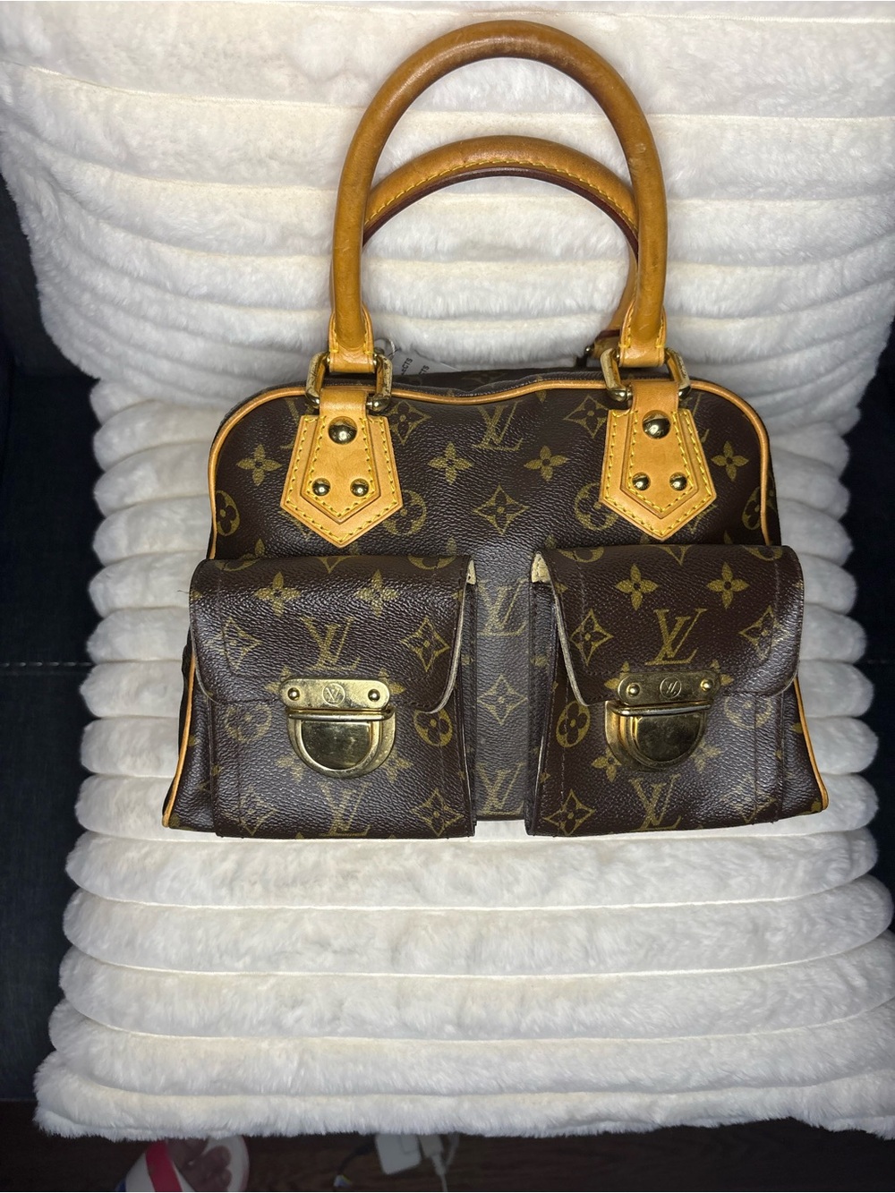Authentic Louis Vuitton Manhattan PM Monogram Bag 2005 Vintage Y2K Purse France